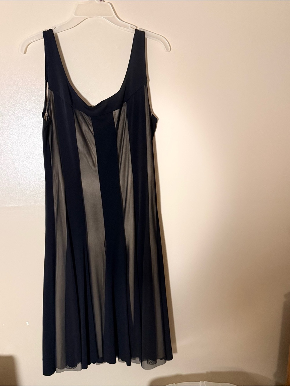 Maggy London Black Mesh-Panel Midi Dress - Picture 2 of 2